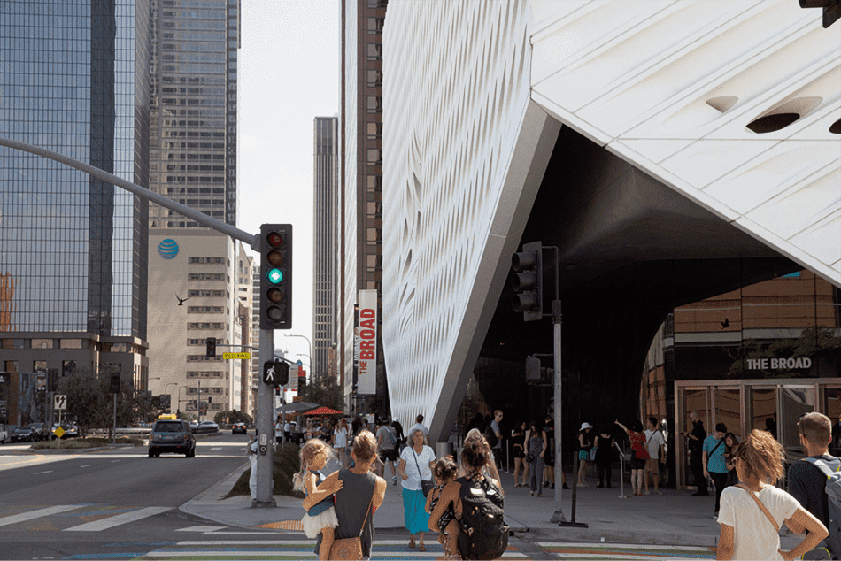 Visitors outside The Broad on Grand Avenue. Photography by Walter Smith